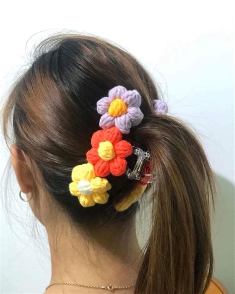 crochet hair claw clip